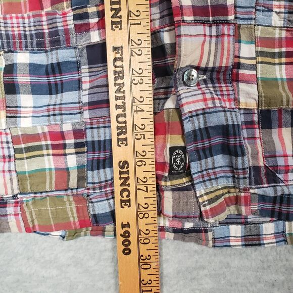 Todd Snyder Patchwork Madras Guayabera Shirt‎ Mens XL Multi Plaid Retro Cuban - Picture 4 of 6
